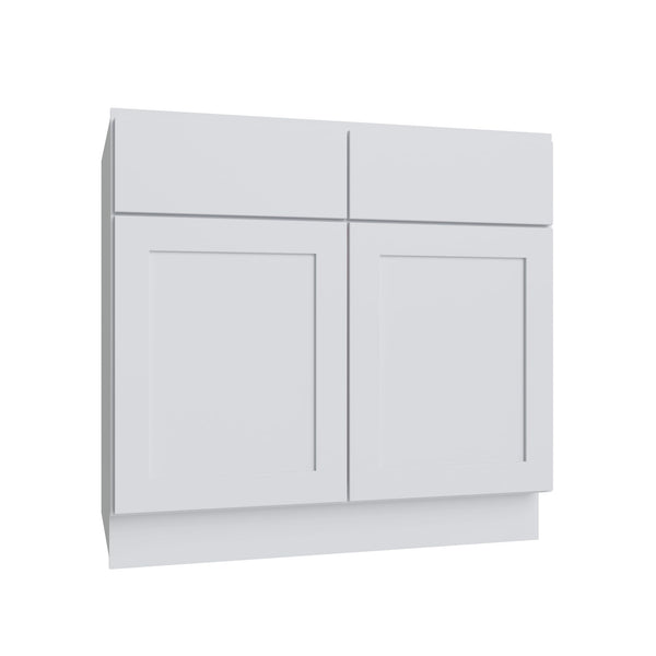 KCD Shaker Designer White Slab Sink Base Cabinet w/ CS - 42" W