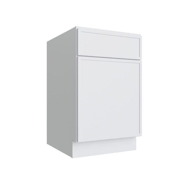KCD Oslo White Single Door Standard Base Cabinet - 18" W