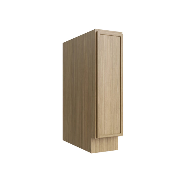 KCD Oslo Oak Single Door Full Height Base Cabinet - 9" W
