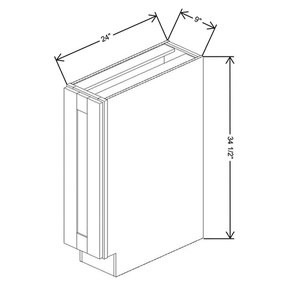 Fabuwood Value Premium Hallmark Frost 9" W X 34 1/2" H X 24" D Full Height Single Door Base Cabinet