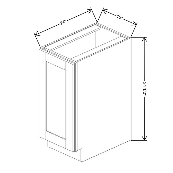 Fabuwood Allure Galaxy Mint Green 15" W X 34 1/2" H X 24" D Full Height Single Door Base Cabinet