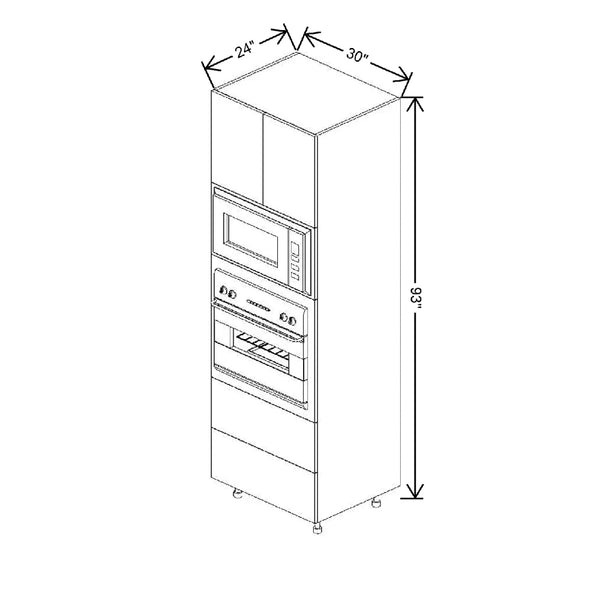 Fabuwood Illume Tuscany Nocce 3 30" W x 93" H x 24" D Combo Oven W/2 Drawers Cabinet