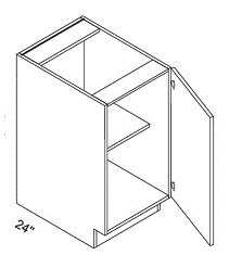 Eurocraft Muratti 01 - Full Height Single Door Base Cabinet - 21"W X 34 1/2"H X 24"D