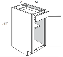 B21L - Assembled Toffee Shaker - Base Cabinet - Single Door/Drawer - 21"W x 34.5"H x 24"D - Hinges on Left