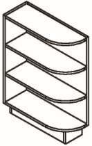 BES09 - RTA Toffee Shaker - BASE END SHELF 09" - 9" X 34 1/2" X 24"