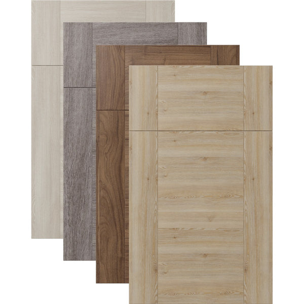 Fabuwood Siena sample doors in four textured finishes
