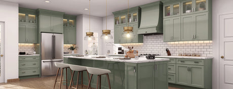 Green kitchen cabinets