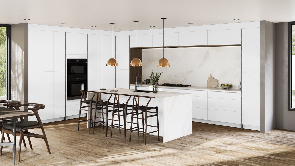 Fabuwood Illume Catalina Bianco Matte kitchen cabinets