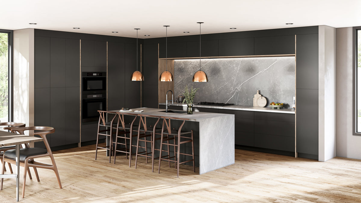 Modern kitchen with Fabuwood Illume frameless cabinets