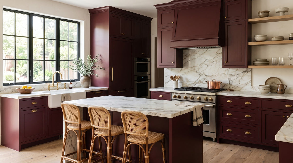 Burgundy & Oxblood Kitchen Cabinets: The Bold 2026 Color — Direct Cabinet Deals