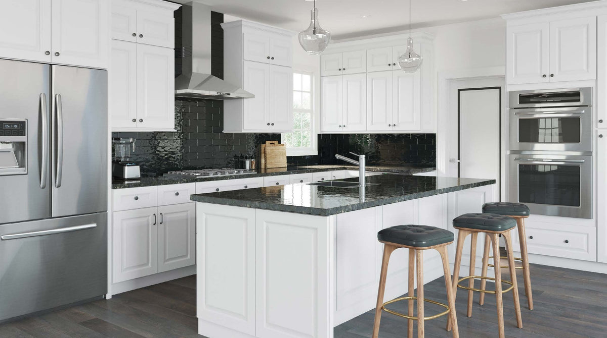 Fabuwood cabinets in a white kitchen