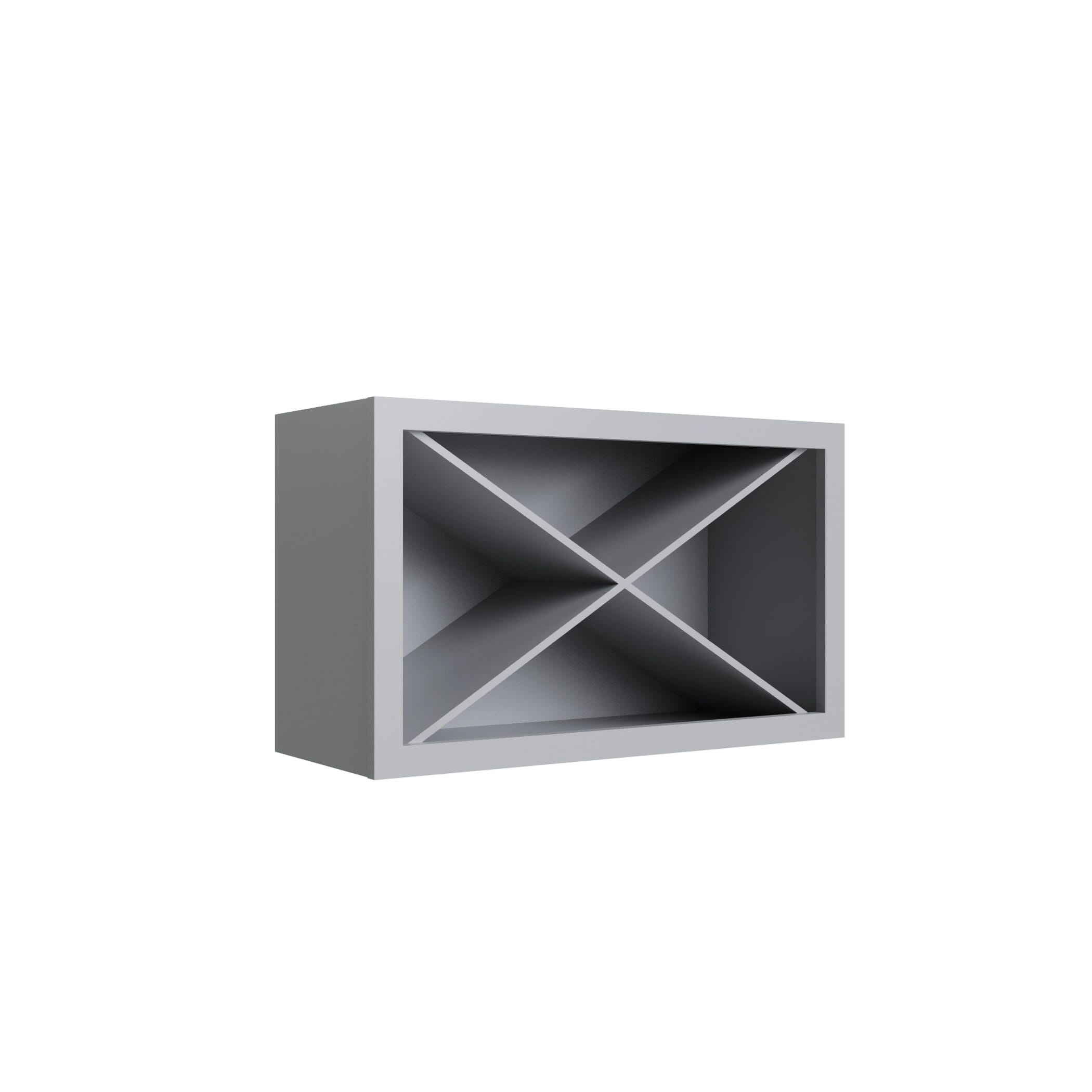 KCD Brooklyn Modern Gray Wine Rack - 30" W x 18" H x 12" D - product photo