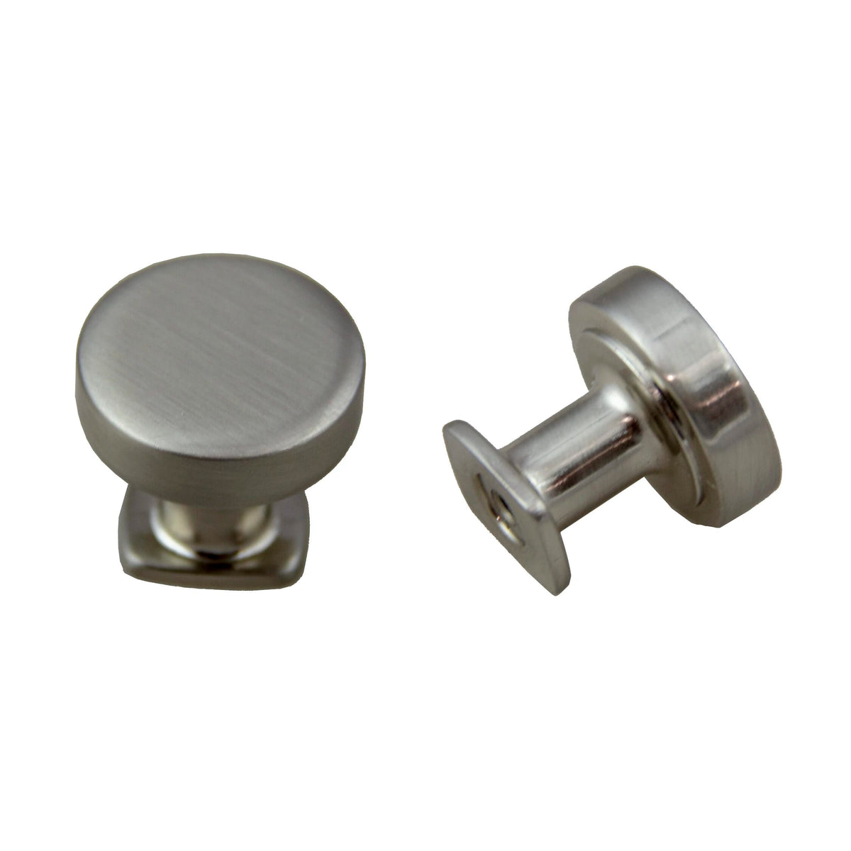 KCD Decorative Hardware 32mm Round Flat Top Knob H=30mm Satin Nickel - product photo
