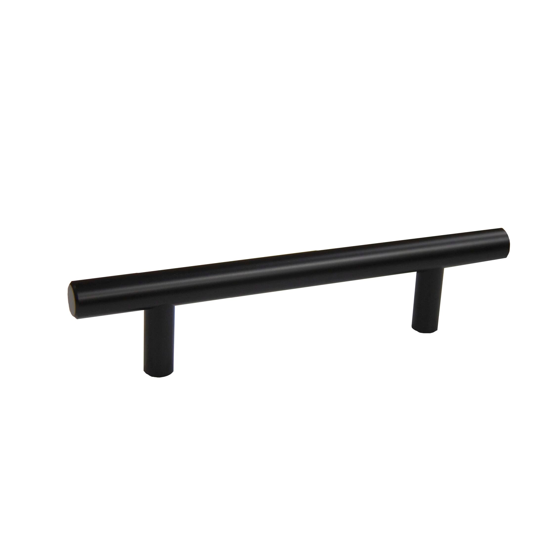 KCD Decorative Hardware Bar Pull 6" OL x 96mm CC x 12mm Dia Matte Black - product photo