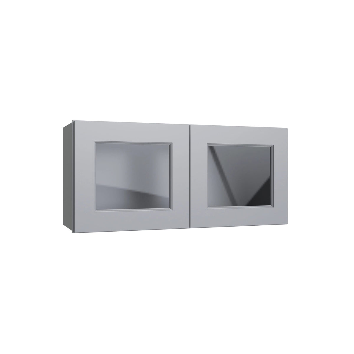 KCD Brooklyn Modern Gray 15" Wall Stacking Cabinets with Glass - product photo