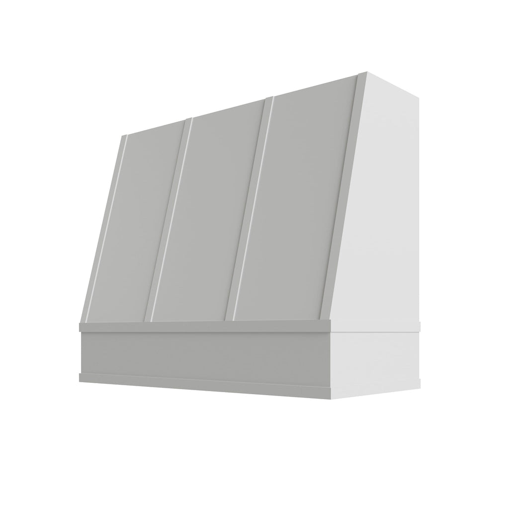 KCD Essential White Angled Hood with Strapping Flat Trim - 42" W x 30" H - product photo
