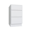 KCD Shaker Designer White Slab Drawer Base Cabinet - 15" W - Reduced Height - product photo
