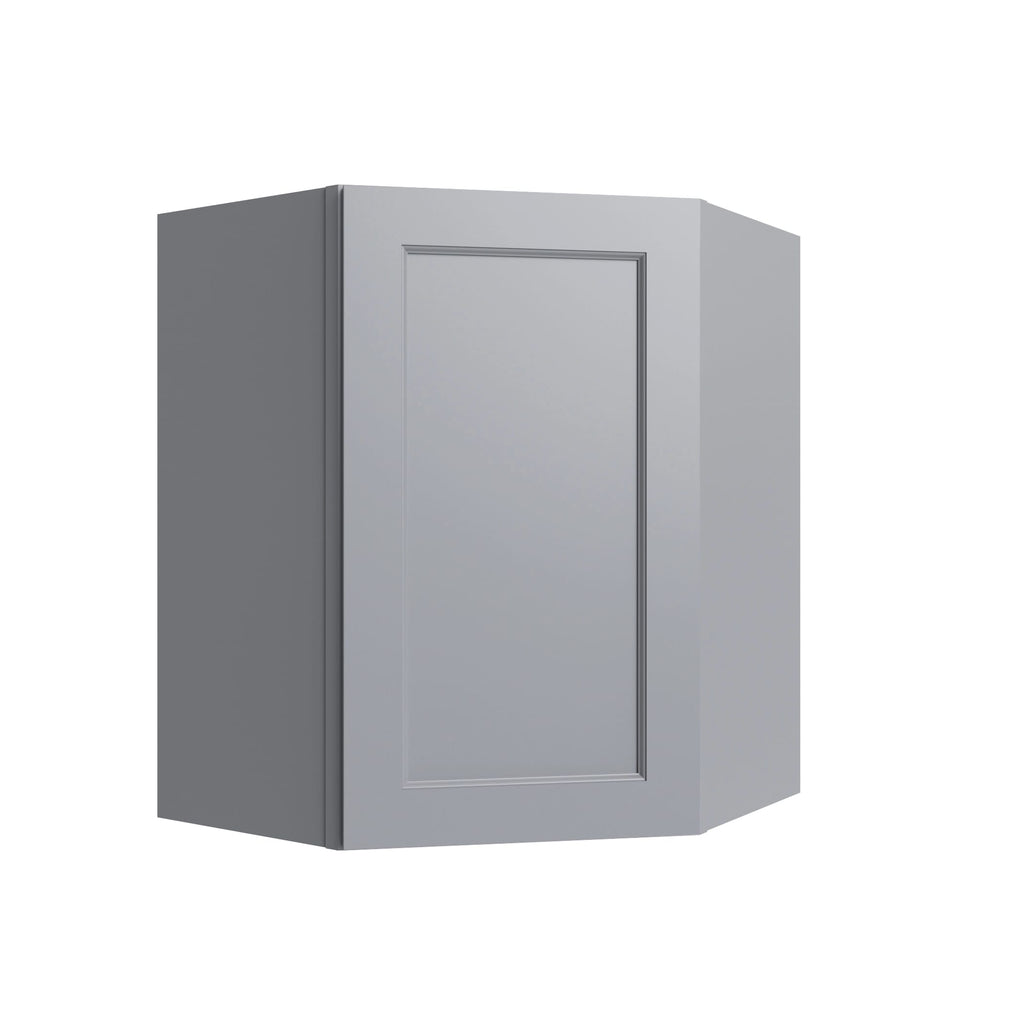 KCD Brooklyn Modern Gray Corner Wall Cabinet - 24" W x 42" H - product photo