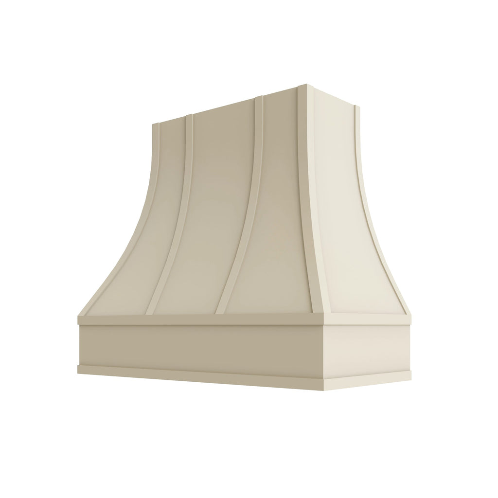 KCD Brooklyn Pearl Curved Hood with Strapping Flat Trim - 42" W x 48" H - product photo