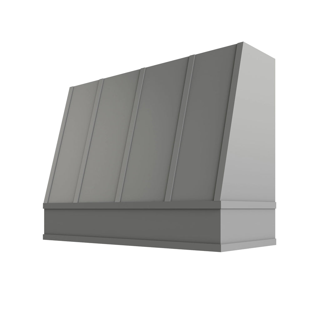 KCD Brooklyn Modern Gray Angled Hood with Strapping Flat Trim - 48" W x 30" H - product photo