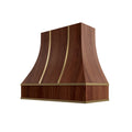 KCD Oslo Classic Walnut Curved Hood with Brass Strapping - 42" W x 48" H - product photo