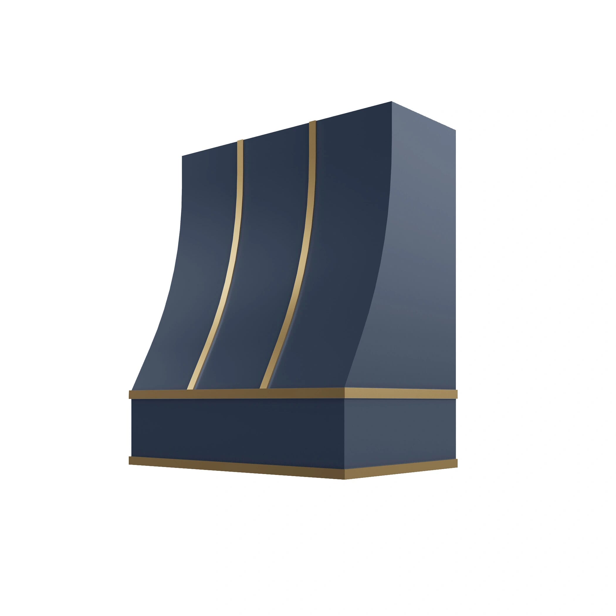 KCD Brooklyn Midnight Sloped Hood with Brass Strapping - 30" W x 36" H - product photo