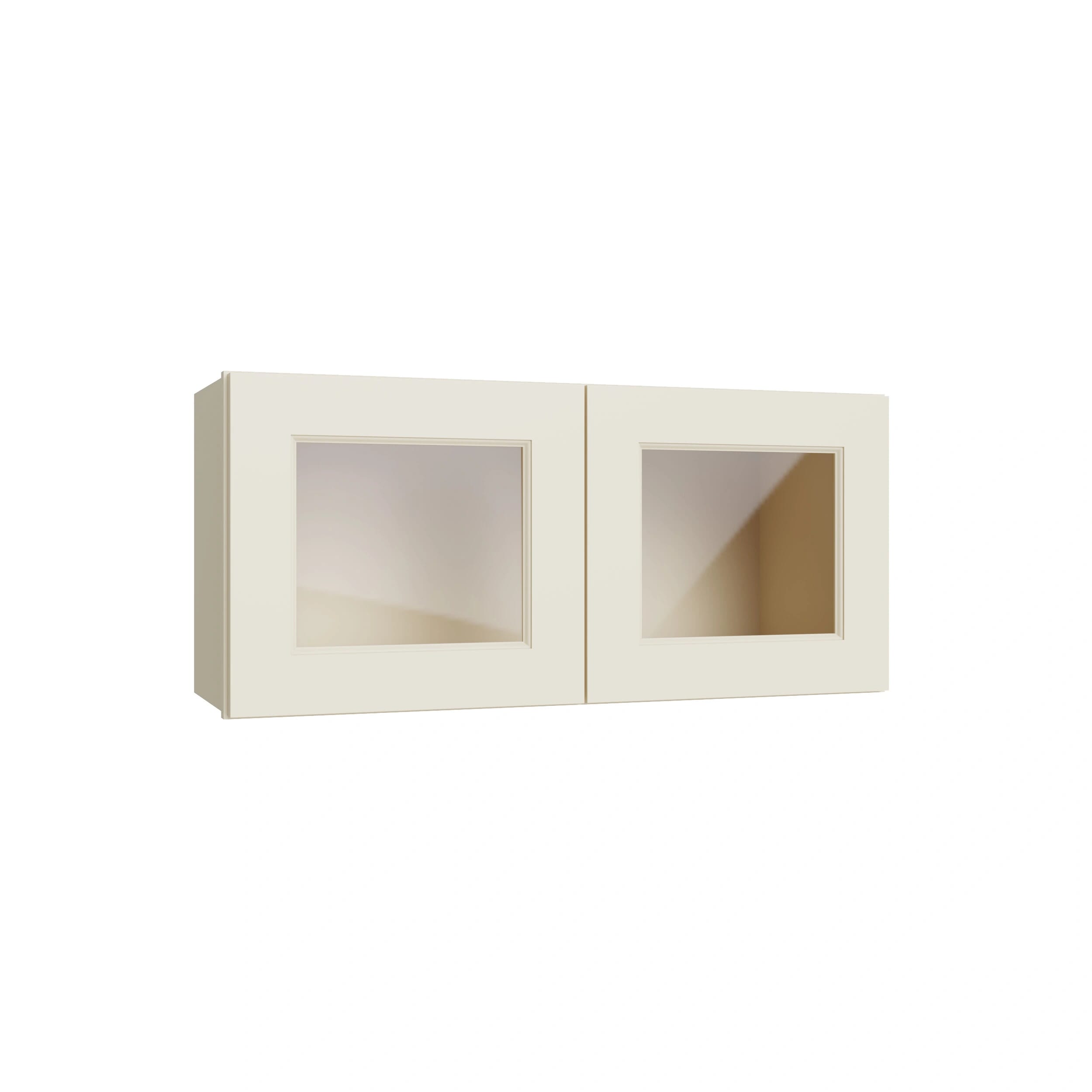 KCD Brooklyn Pearl 15" Wall Stacking Cabinets with Glass - product photo