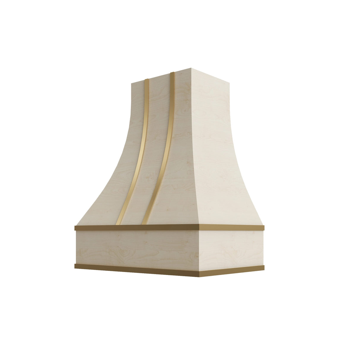 KCD Raw Curved Hood with Brass Strapping - 30" W x 48" H - product photo