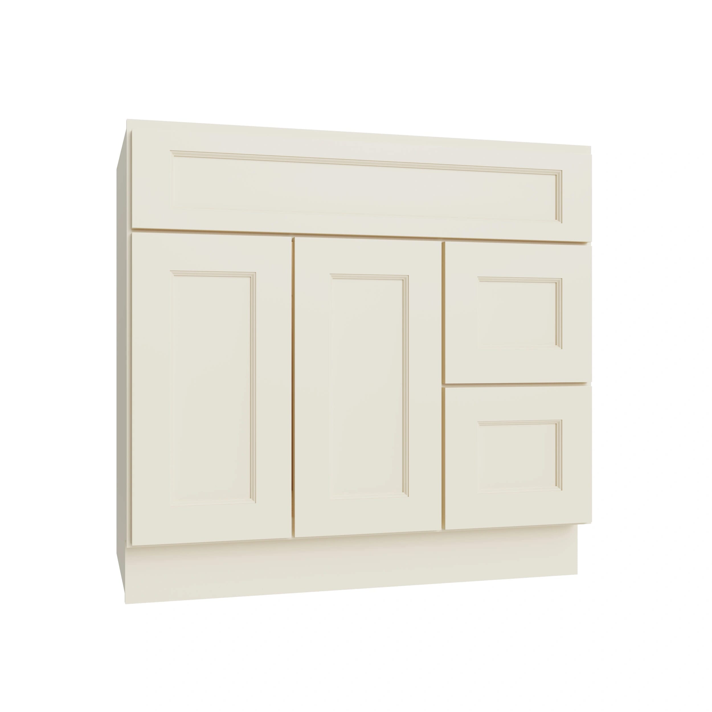 KCD Brooklyn Pearl Vanity Sink Base Right Drawer Stacking Cabinet - 36" W - product photo