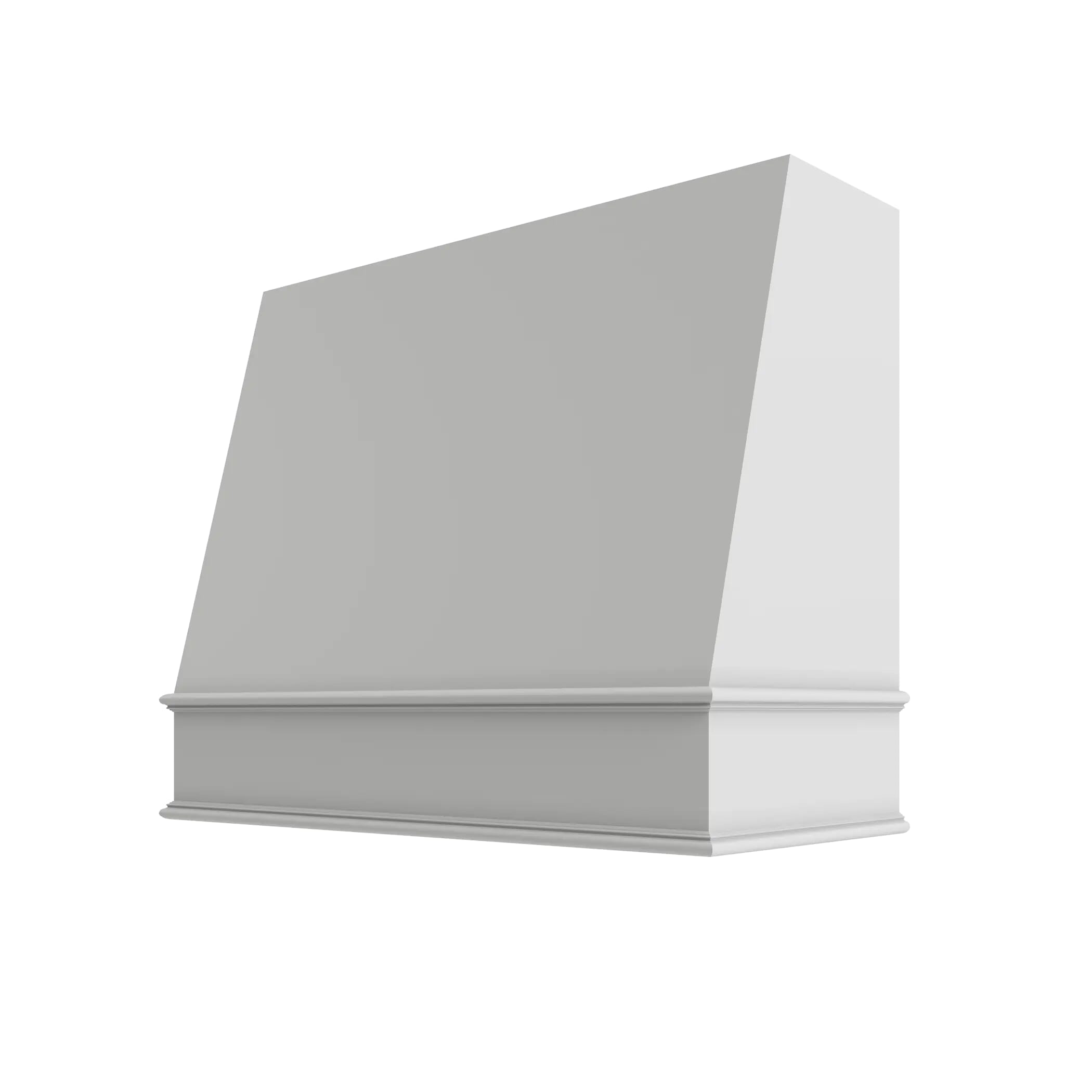 KCD Essential White Angled Hood Classic Trim - 42" W x 30" H - product photo