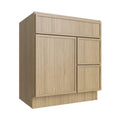 KCD Oslo Oak Vanity Sink Base Right Drawer Stacking Cabinet - 30" W - product photo