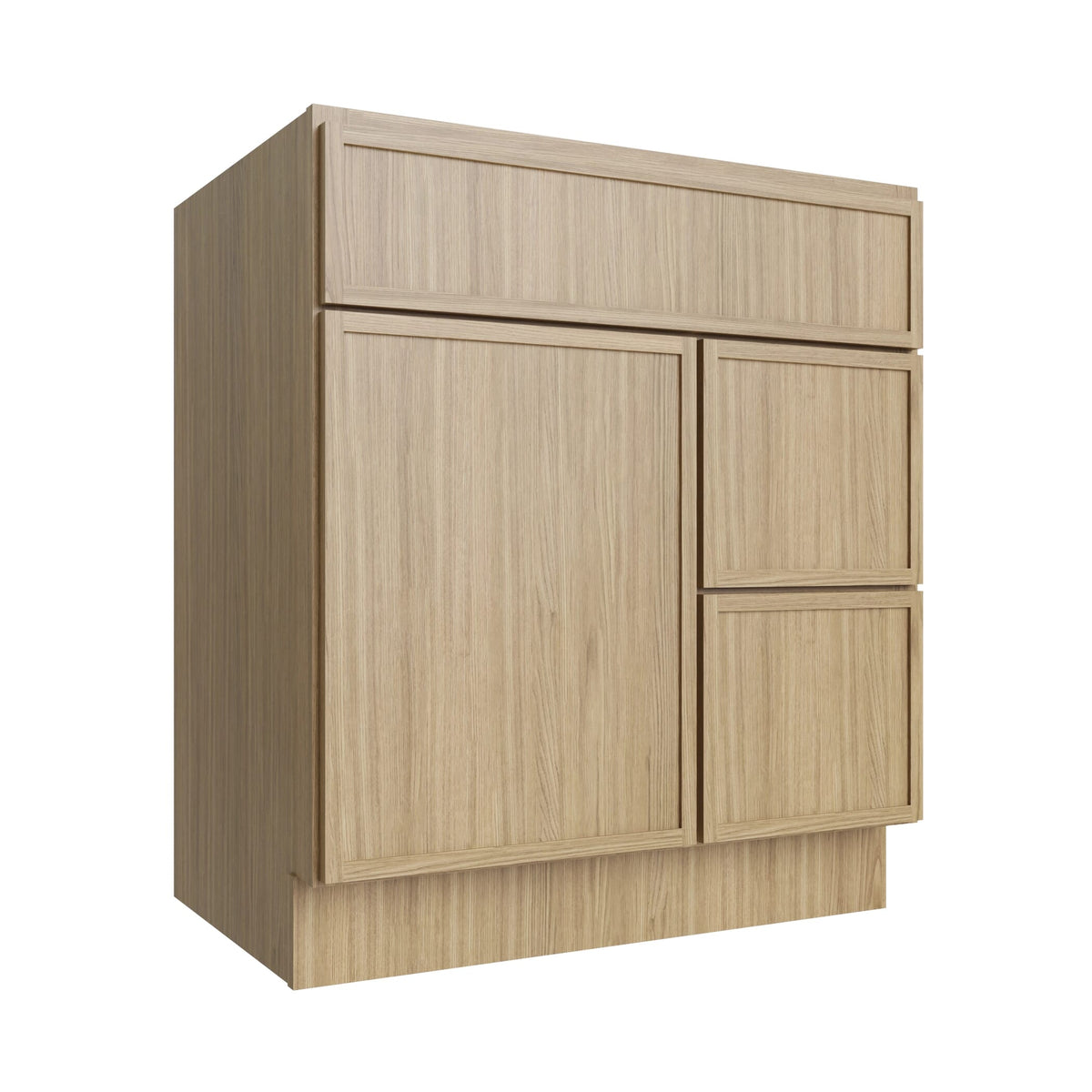 KCD Oslo Oak Vanity Sink Base Right Drawer Stacking Cabinet - 30" W - product photo