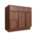 KCD Oslo Classic Walnut Vanity Sink Base Left Drawer Stacking Cabinet - 36" W - product photo