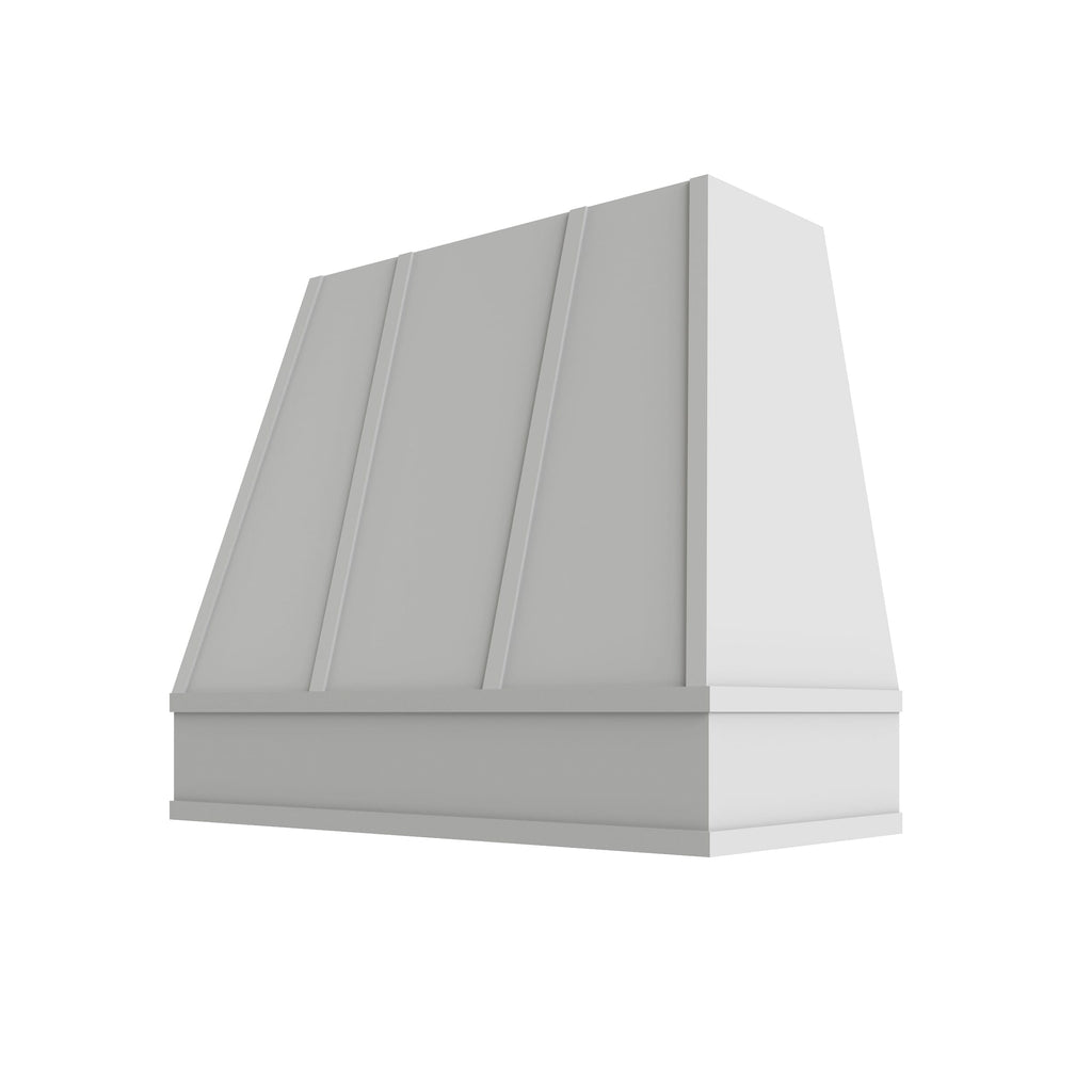 KCD Shaker Designer White Tapered Hood with Strapping Flat Trim - 36" W x 36" H - product photo