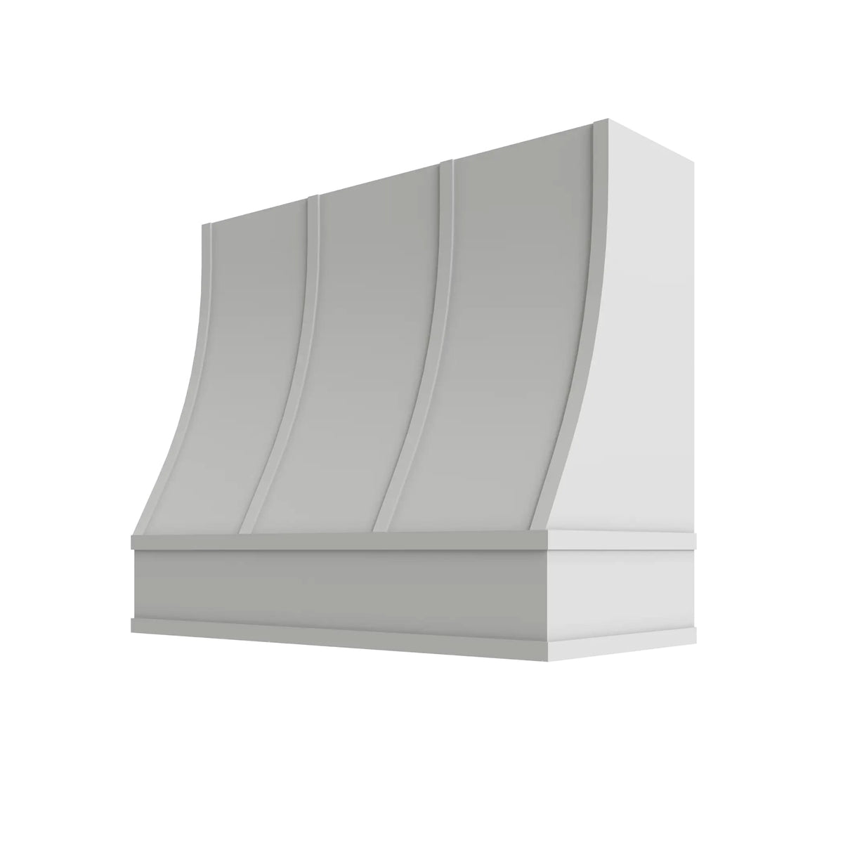 KCD Essential White Sloped Hood with Strapping Flat Trim - 42" W x 30" H - product photo