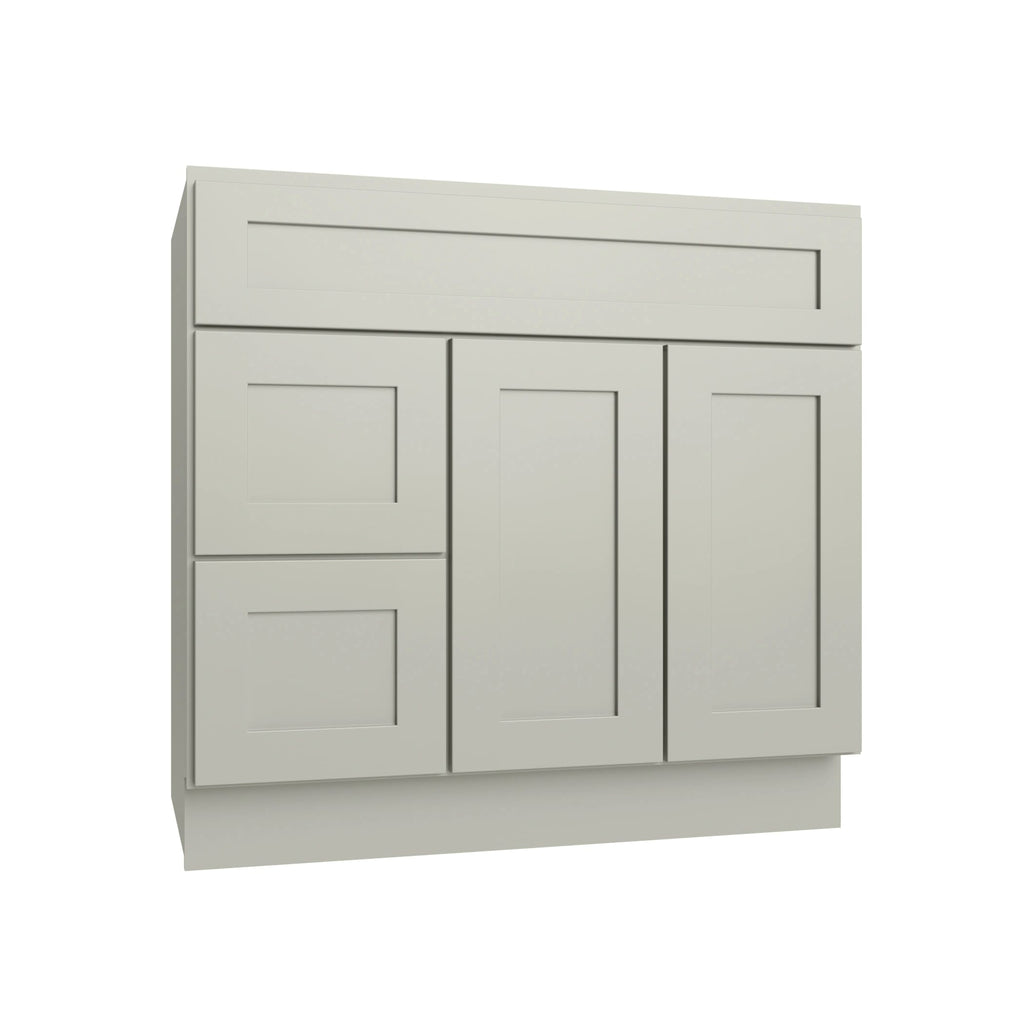KCD Shaker Moss Vanity Sink Base Left Drawer Stacking Cabinet - 36" W - product photo