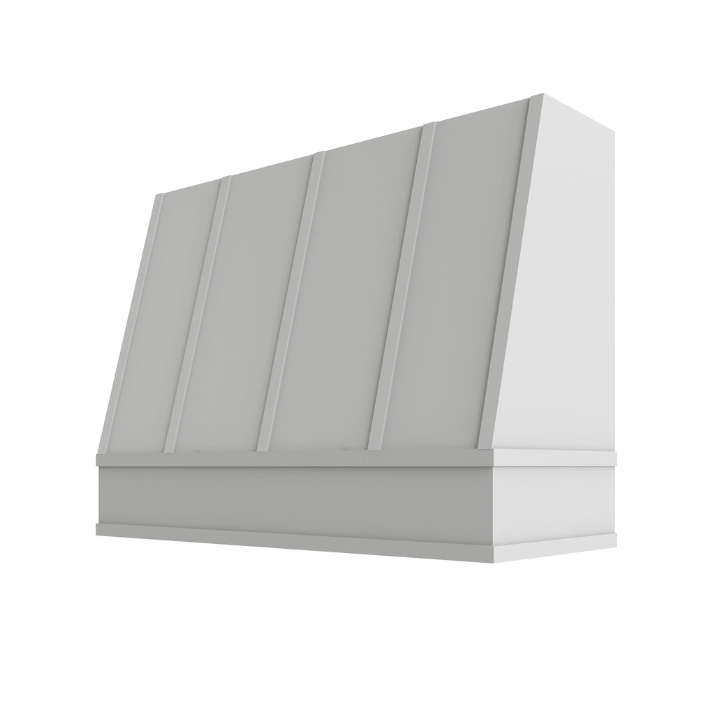 KCD Shaker Designer White Angled Hood with Strapping Flat Trim - 48" W x 48" H - product photo