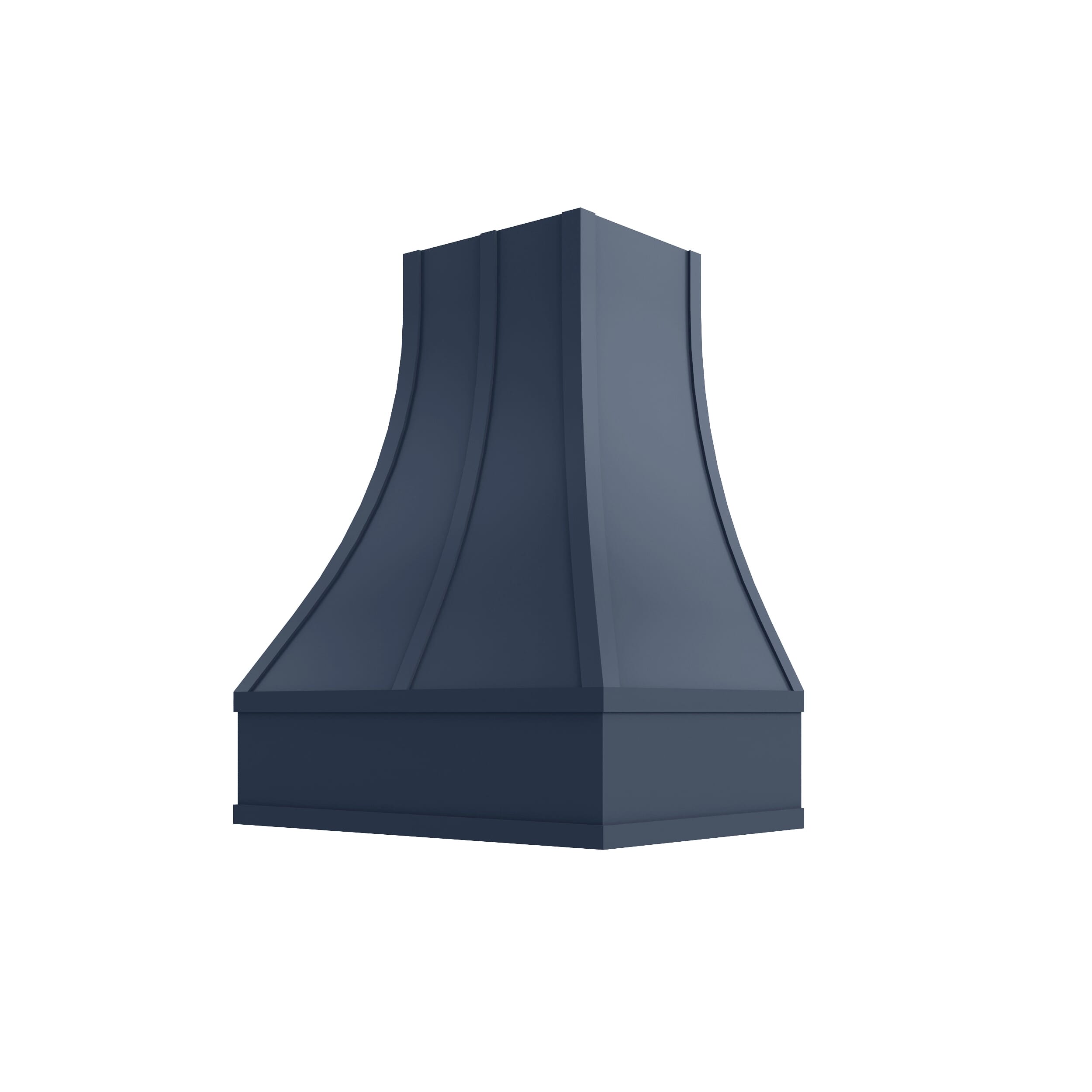 KCD Brooklyn Midnight Curved Hood with Strapping Flat Trim - 30" W x 36" H - product photo