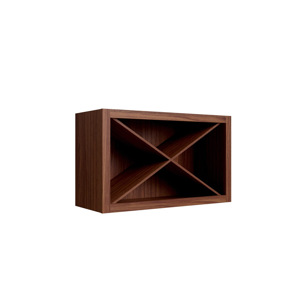 KCD Oslo Classic Walnut Wine Rack - 30" W x 18" H x 12" D - product photo