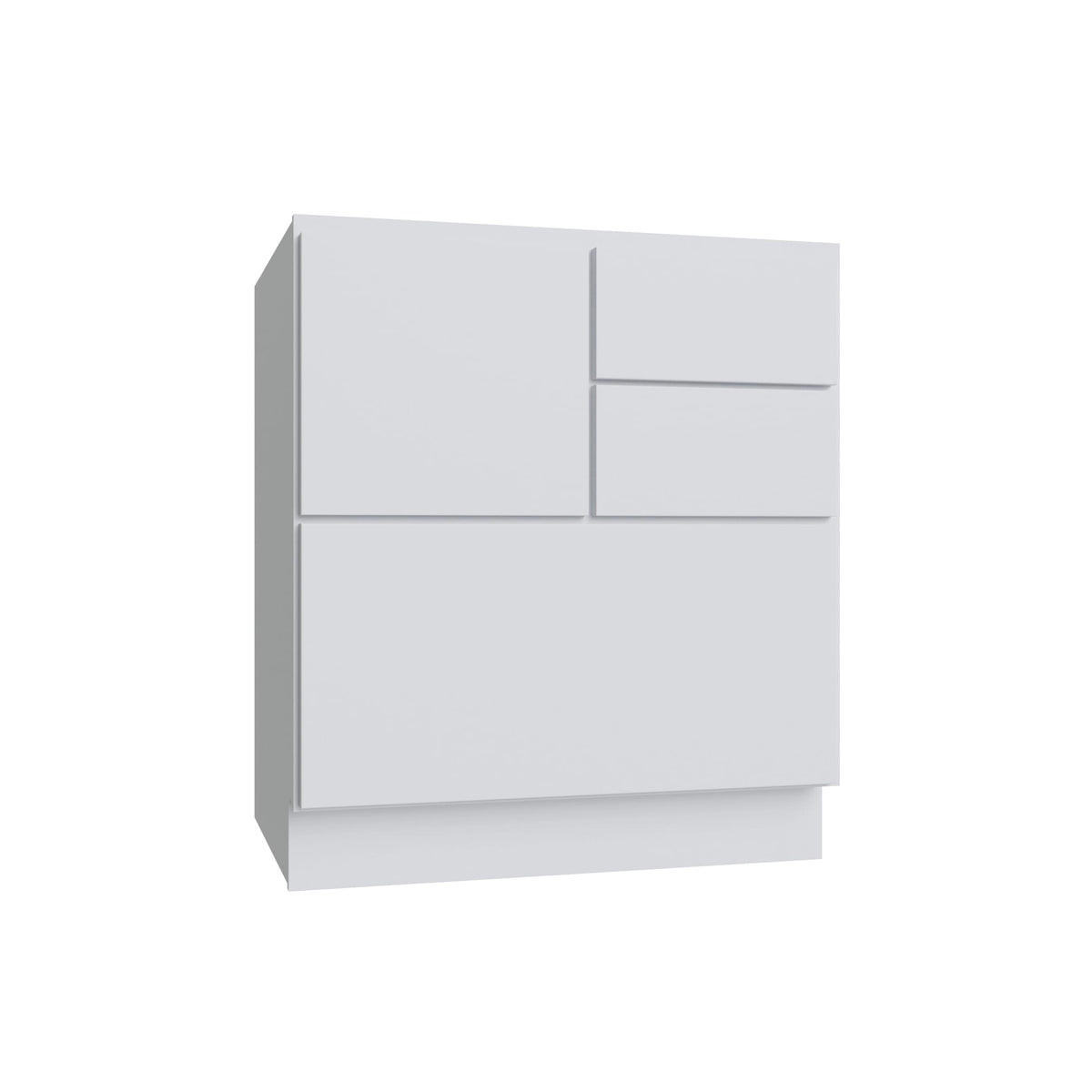KCD Shaker Designer White Slab Cooking Center Base Cabinet - 30" W - product photo