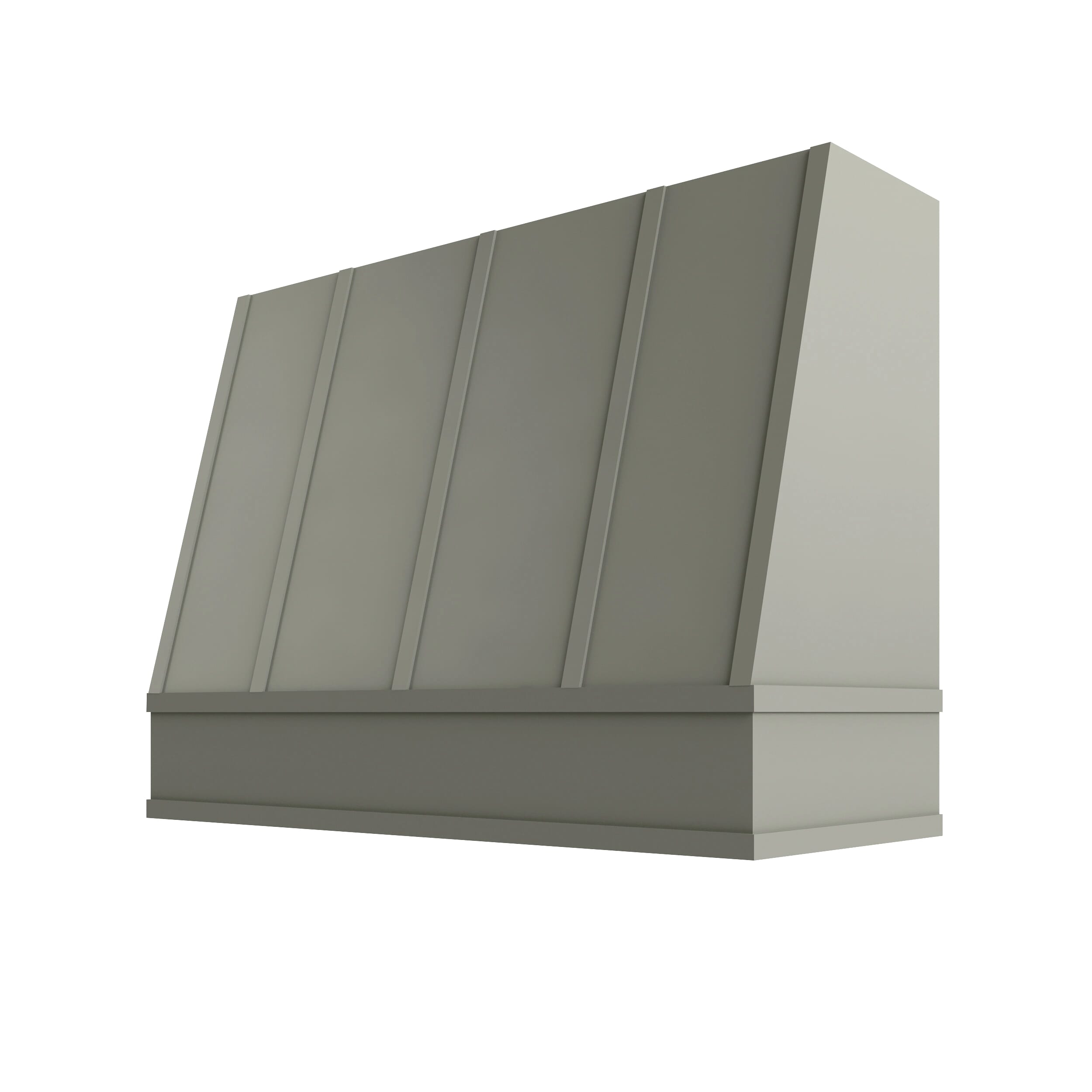 KCD Shaker Moss Angled Hood with Strapping Flat Trim - 48" W x 30" H - product photo