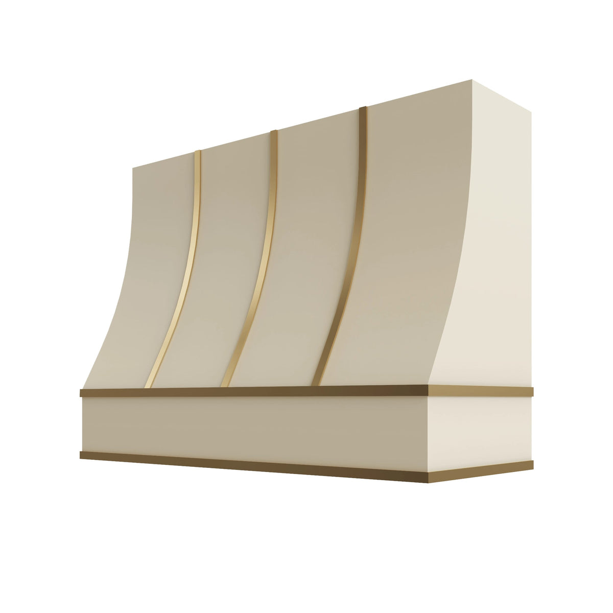 KCD Brooklyn Pearl Sloped Hood with Brass Strapping - 48" W x 30" H - product photo