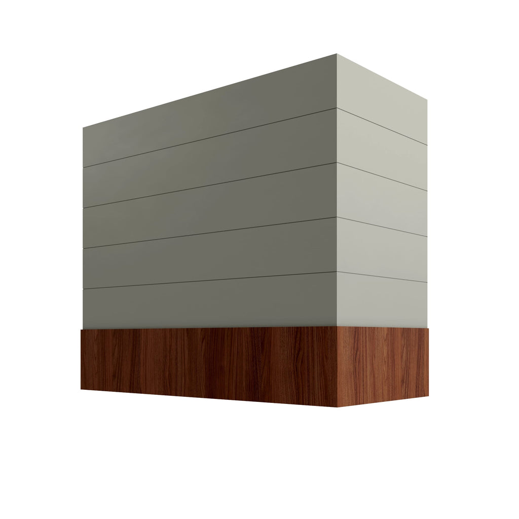 KCD Shaker Moss Box Hood with Shiplap Walnut Band - 48" W x 48" H - product photo