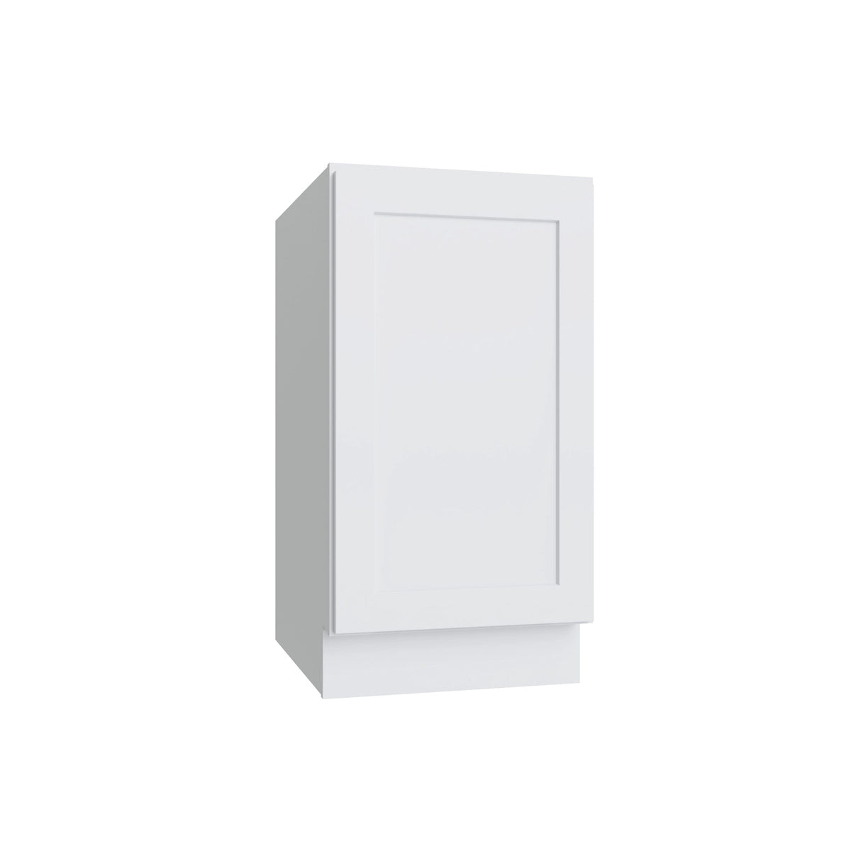 KCD Shaker Designer White Full Height Single Door Base Cabinet - 12" W - product photo