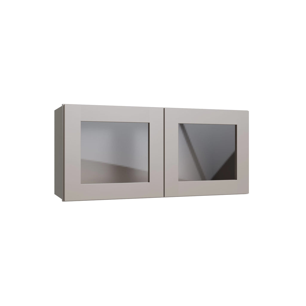 KCD Shaker Sand 30" W x 15" H Wall Stacking Cabinet with Glass (Double Door) - product photo