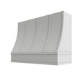 KCD Brooklyn Bright White Sloped Hood with Strapping Flat Trim - 48" W x 36" H - product photo