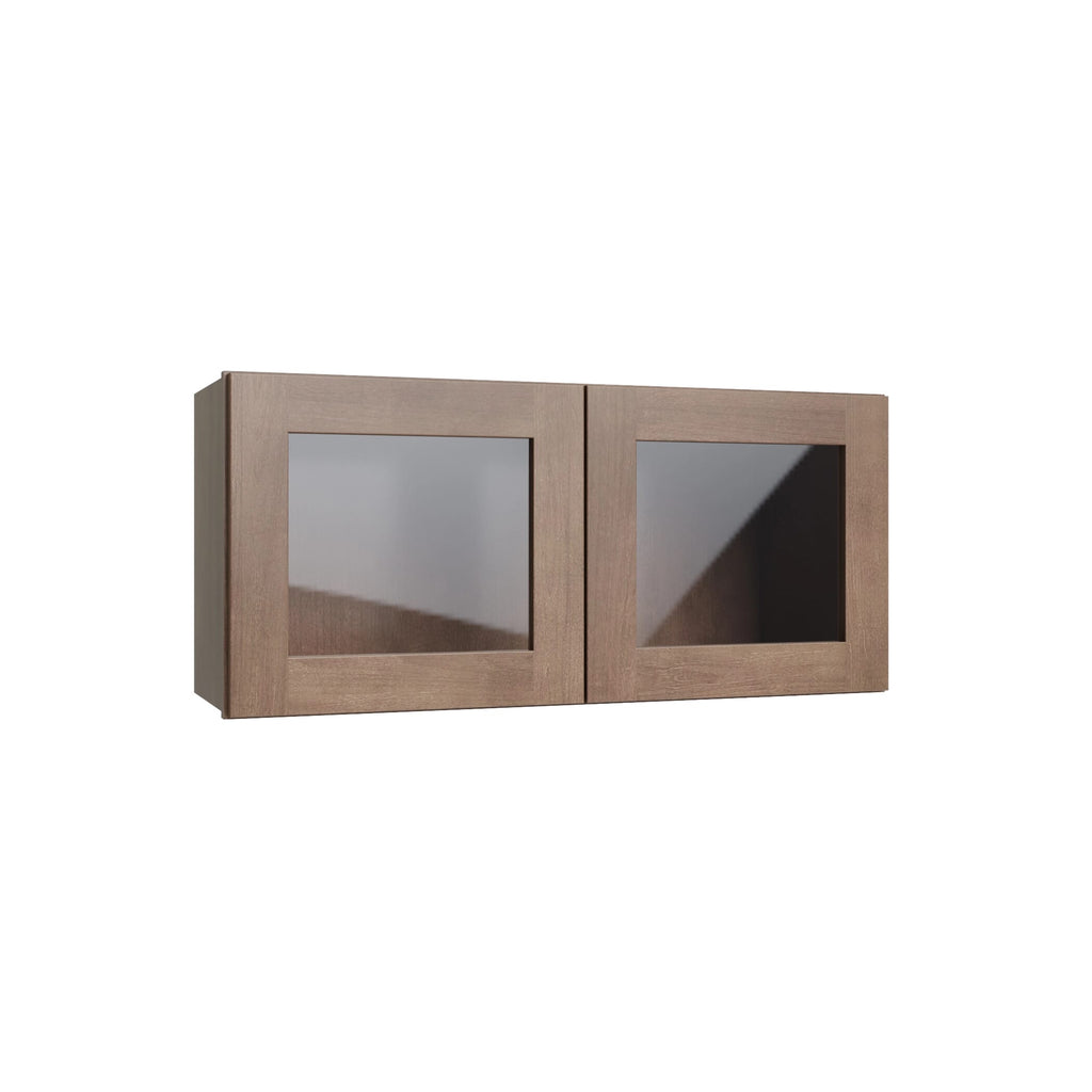 KCD Shaker Kodiak 24" W x 15" H Wall Stacking Cabinet with Glass (Double Door) - product photo