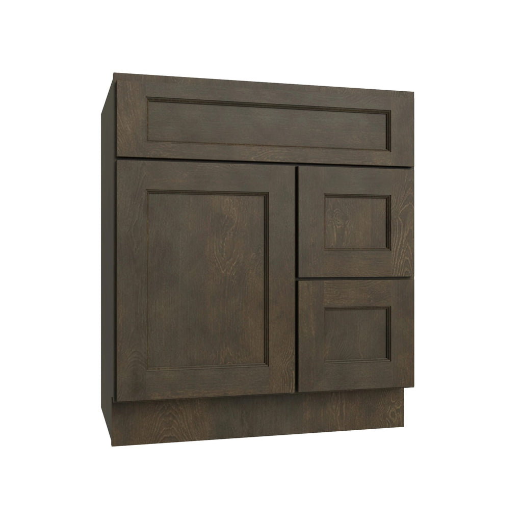 KCD Brooklyn Slate Vanity Sink Base Right Drawer Stacking Cabinet - 30" W - product photo