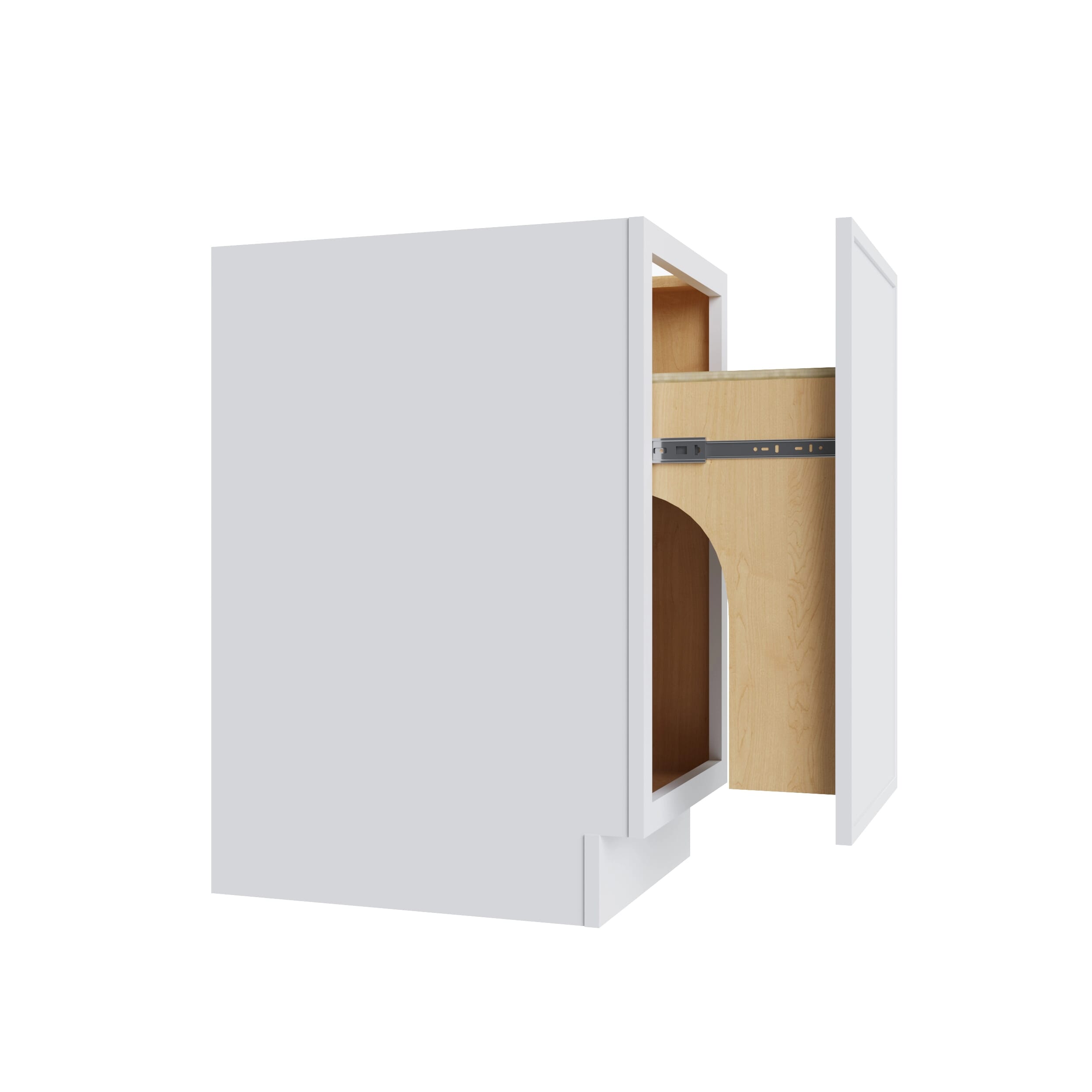 KCD Oslo White Trash Can Base w/ Full Ht Door - 18" W - product photo