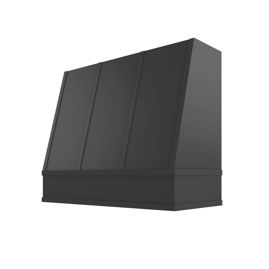 KCD Black Angled Hood with Strapping Flat Trim - 36" W x 30" H - product photo